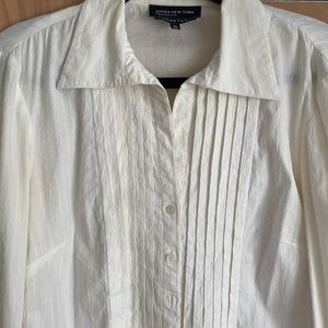 Jones New York Vintage Pleated Button Up